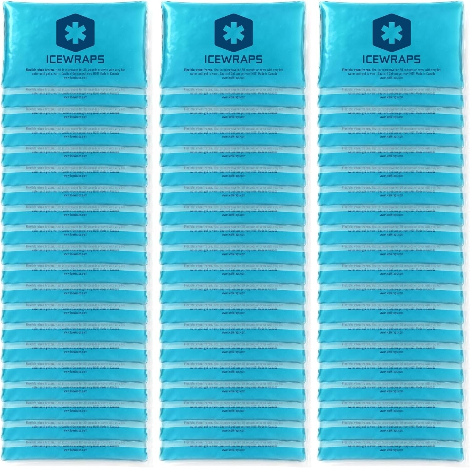 60 Pack of Reusable Hot & Cold Gel Ice Packs – Flexible Pain Relief Solution