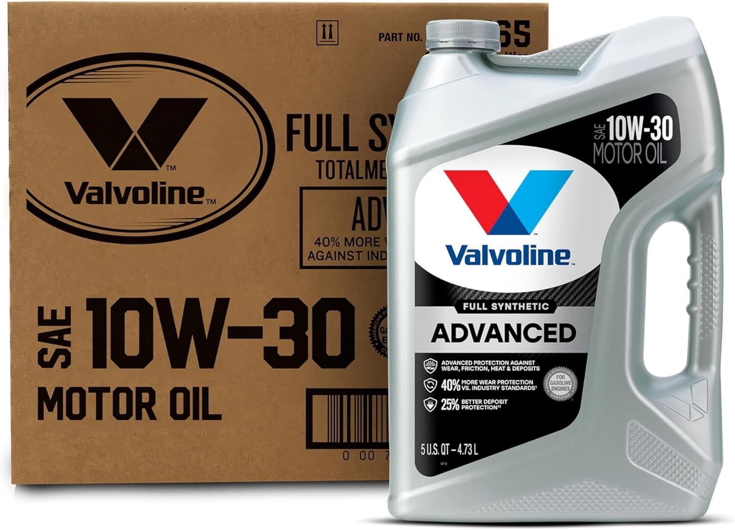 Advanced SAE 10W-30 Motor Oil - Full Synthetic Case (15 QT) for Engine Longevity