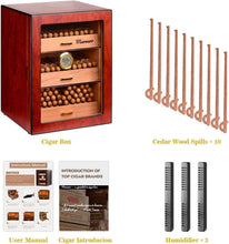 Load image into Gallery viewer, Stylish Cedar Wood Humidor for 250 Cigars - Digital Hygrometer &amp; Movable Drawers