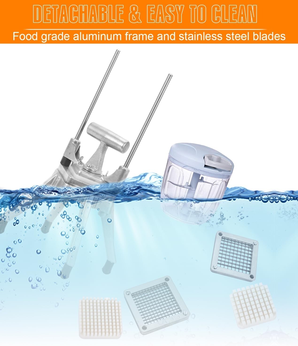 Heavy-Duty Commercial Vegetable Chopper with Stainless Steel Blades - 1/4" & ...