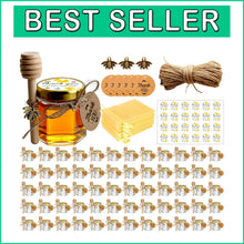 Load image into Gallery viewer, Stylish Mini Glass Honey Jars with Dippers &amp; Jute Bags - Perfect Party Favors