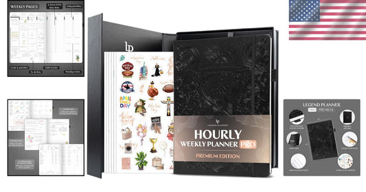 Elegant A4 Undated Schedule Planner with Stickers – Daily & Monthly Organizer