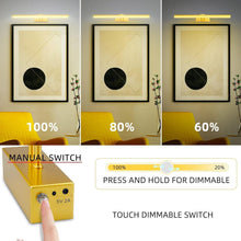 Load image into Gallery viewer, Battery-Powered 20” Gold Picture Light with Auto-Off Timer &amp; Remote Control