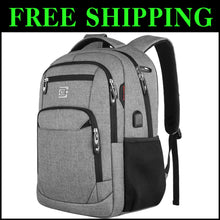 Load image into Gallery viewer, Comfy Slim 17-Inch Laptop Backpack with USB Port - Ideal for Business &amp; College