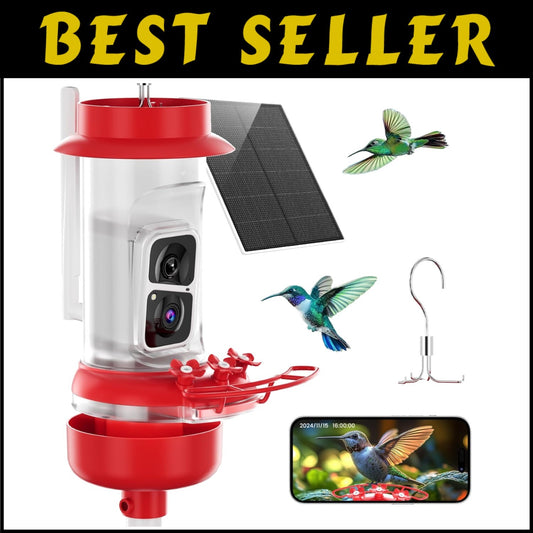 Bird Watching Camera Feeder with AI Species ID, Solar Power & Easy Clean Design