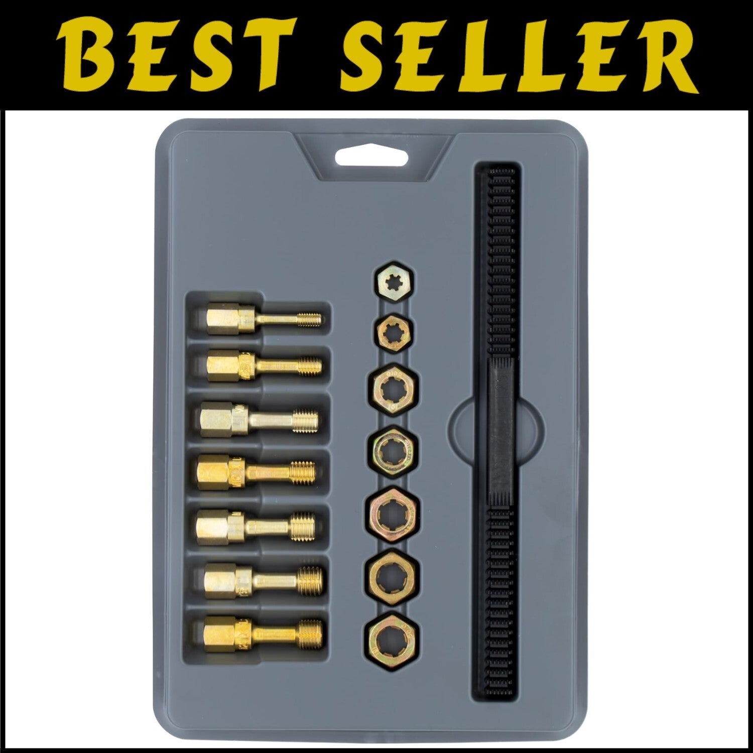 Durable 15-Pc Metric Thread Restorer Kit with Storage Tray - M6-M12 Sizes