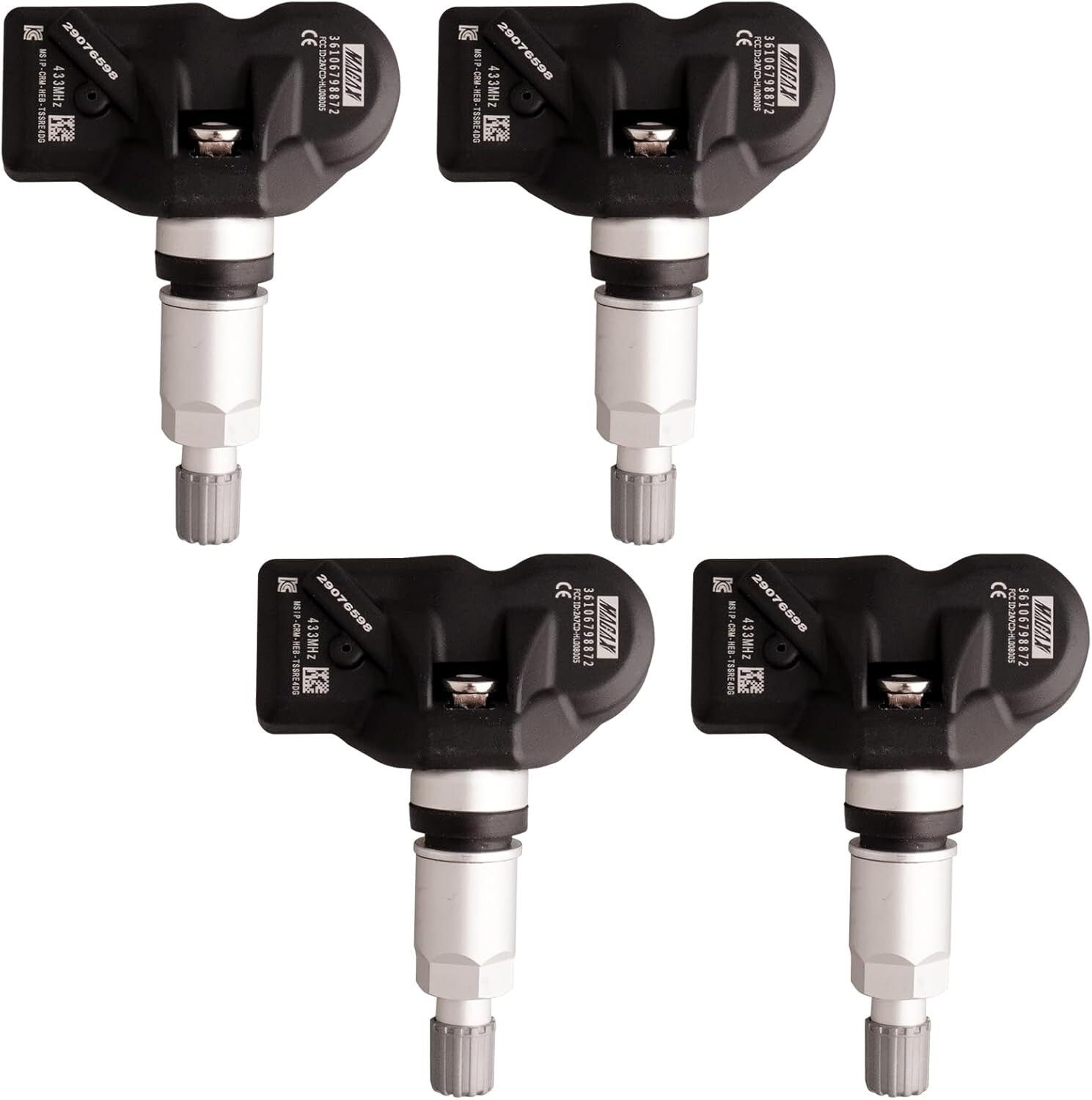 433MHz TPMS Sensors (4 Pcs) - Long Battery Life for Accurate Tire Monitoring