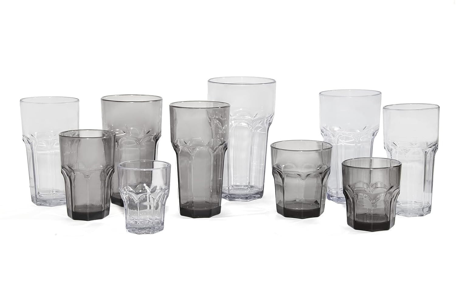 Multi-Use Clear Plastic Tumblers - 24 Pack of Louis 16-Ounce Tall Glasses