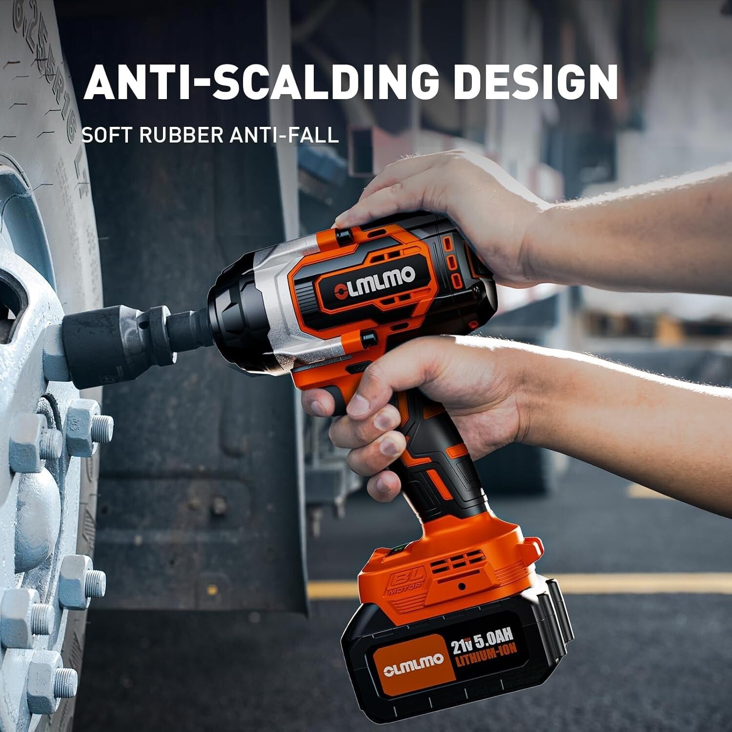 Powerful Cordless Impact Wrench 800 Ft-lbs/1100Nm - Compact Suitcase Included