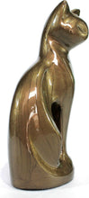 Load image into Gallery viewer, Elegant Cat-Shaped Metal Cremation Urn - 9" Memorial Container for Pet Ashes