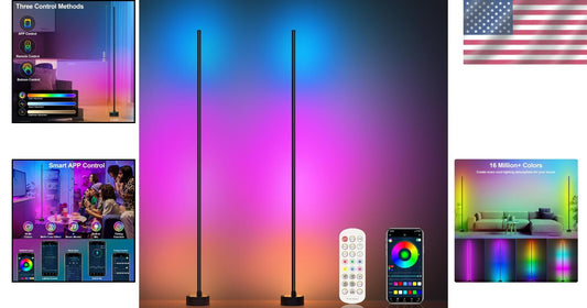 Adjustable Smart RGB Floor Lamps - Control via App/Remote, Color Change Features