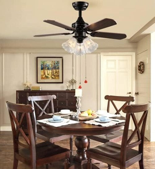 Clear & Frosted Glass Ceiling Fan Light Covers - Pack of 4, Transitional Style