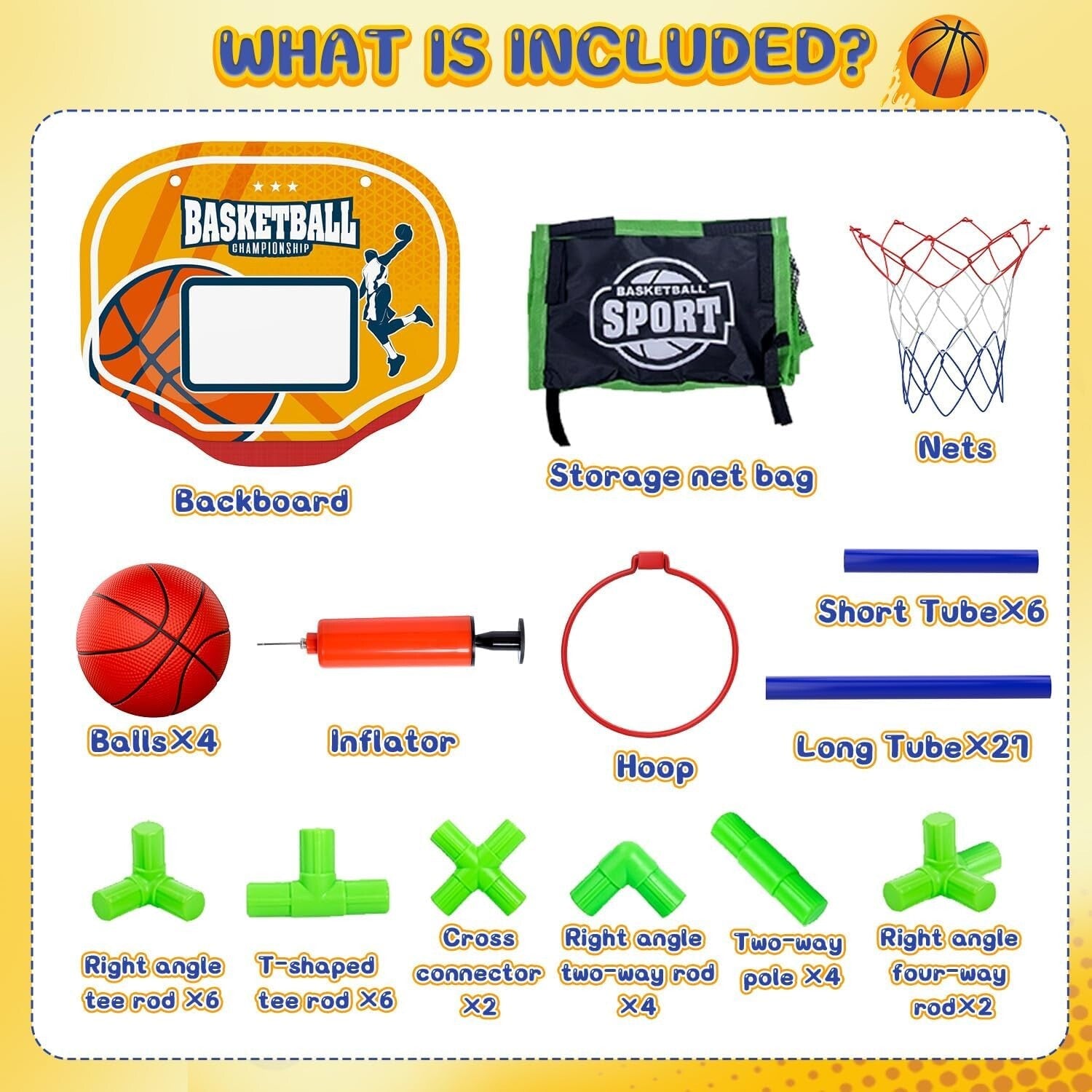 Kids Indoor Basketball Hoop with Adjustable Height & Storage for Fun Playtime