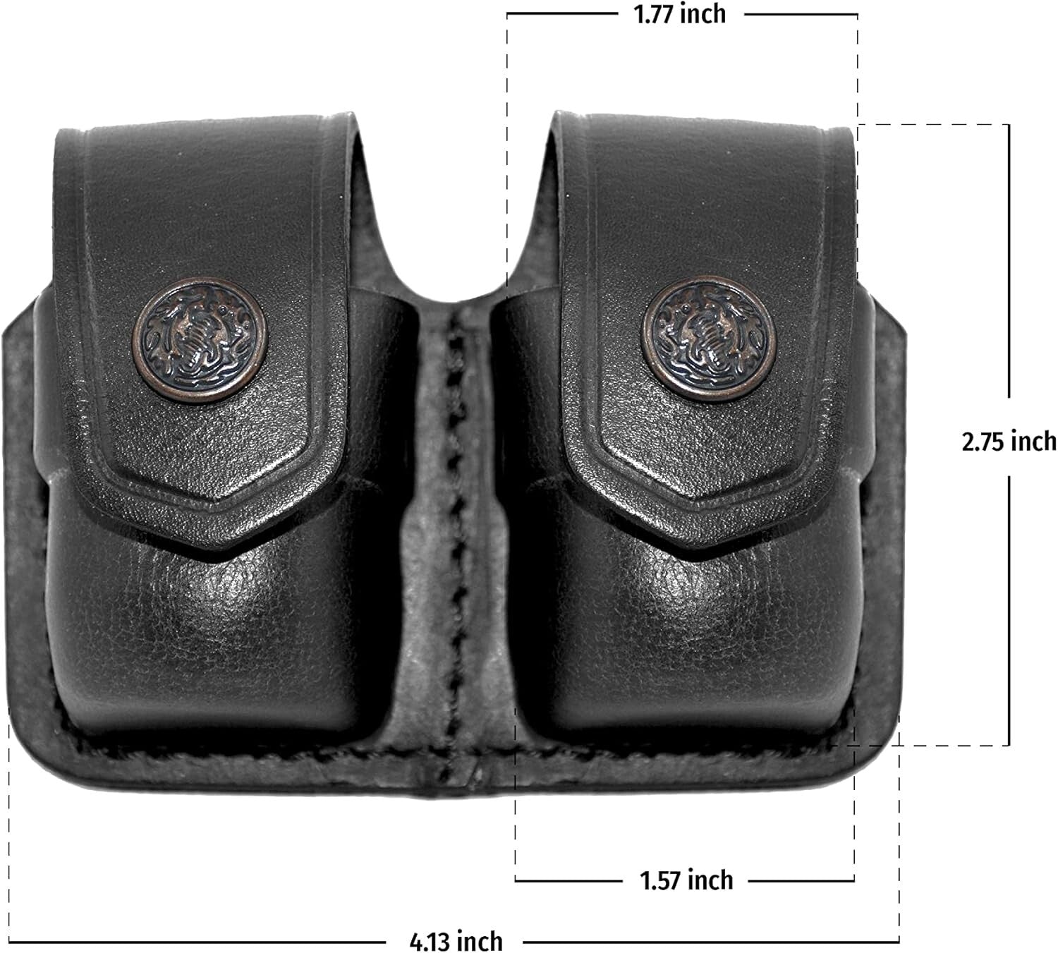 Genuine Cowhide Leather Double Speedloader Carrier for .38 Special & 357 Magnum