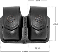 Load image into Gallery viewer, Genuine Cowhide Leather Double Speedloader Carrier for .38 Special &amp; 357 Magnum