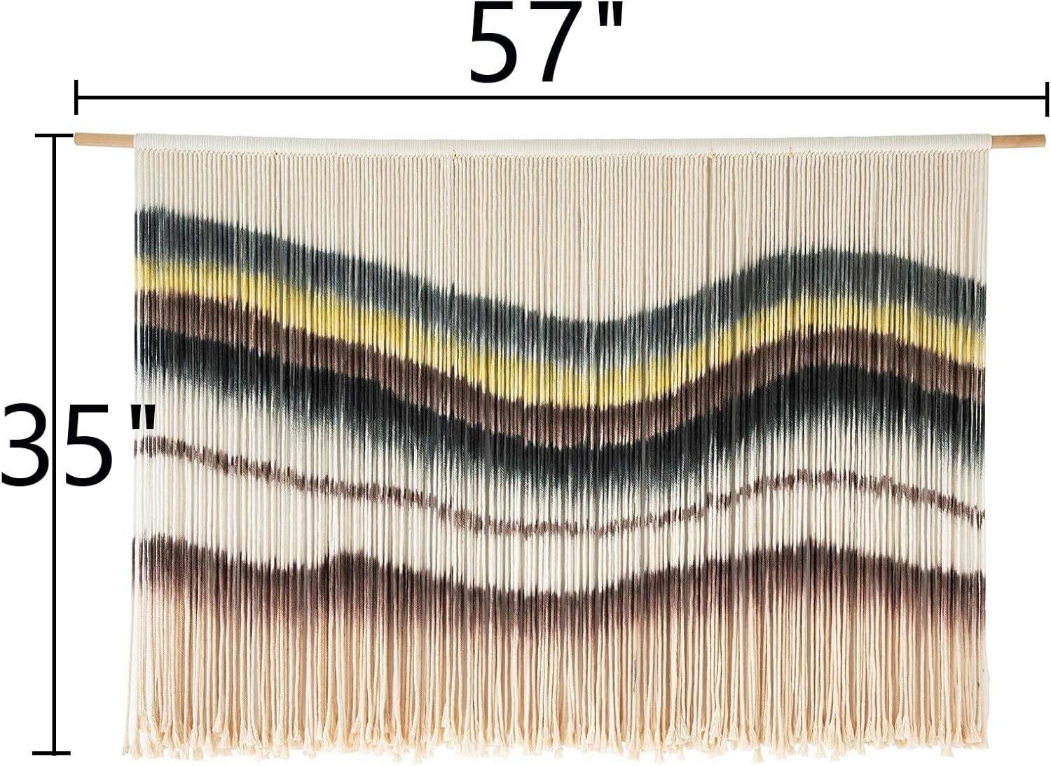 Organic Cotton Macrame Wall Decor - Lightweight 3lb Tapestry for Instant Charm