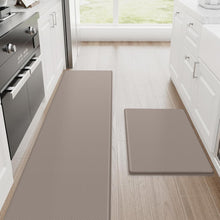 Load image into Gallery viewer, Khaki Waterproof Anti-Fatigue Kitchen Rugs - Set of 2 for Comfort &amp; Safety