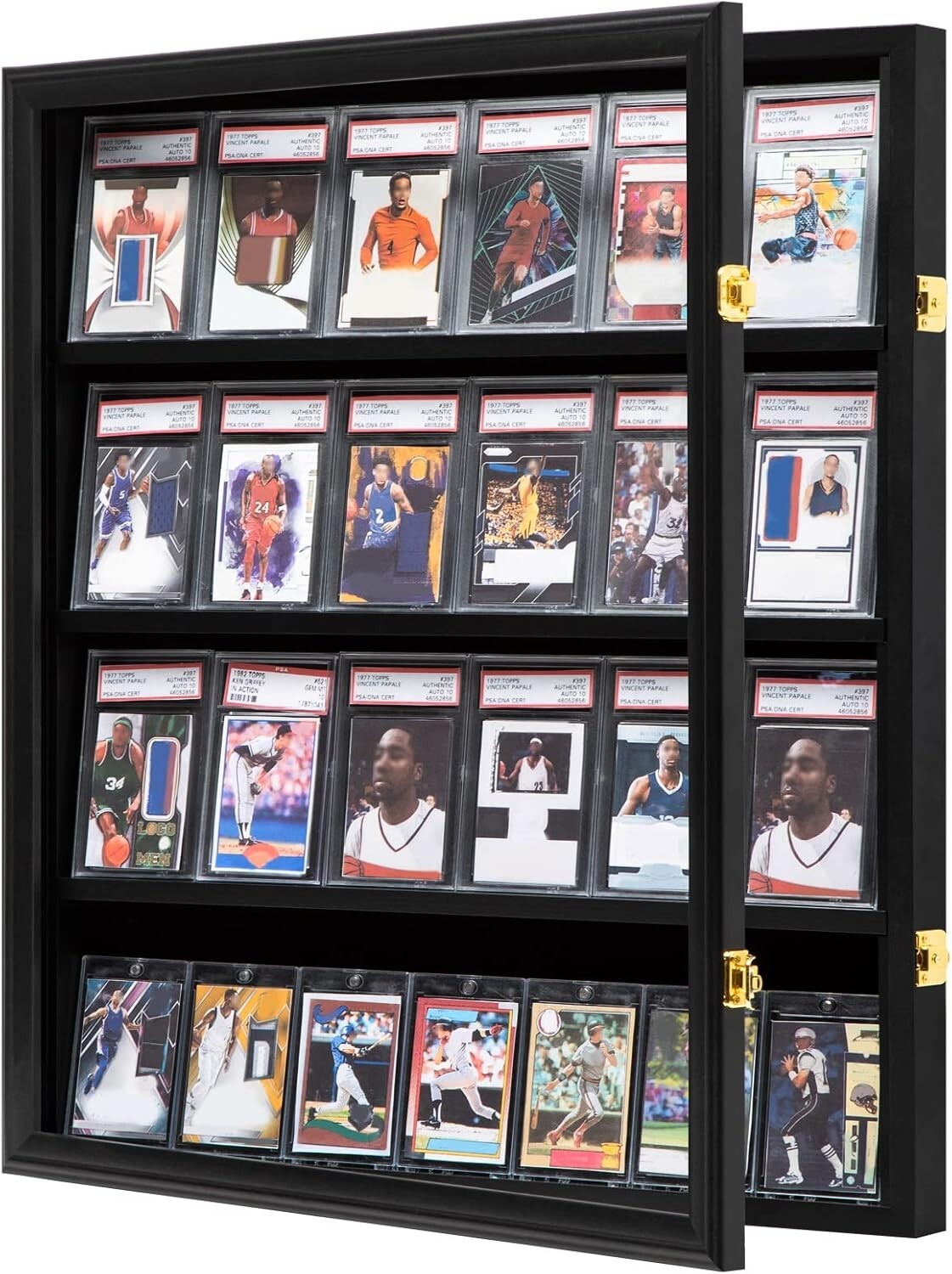 Sturdy Wall-Mounted Sports Card Display Case for Baseball, Football, Basketball