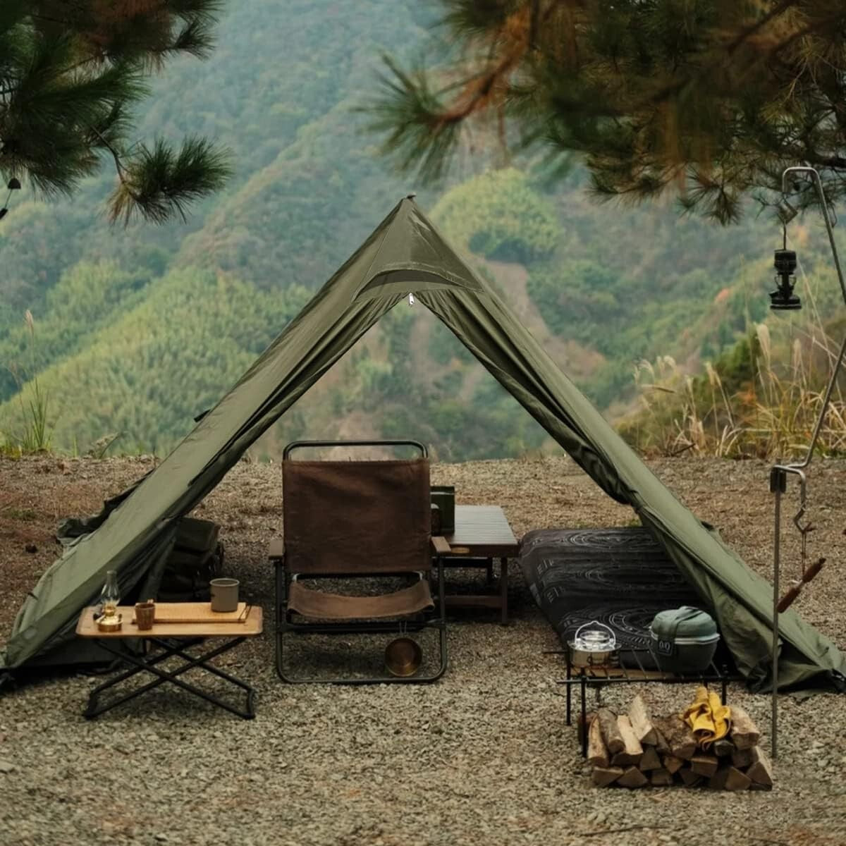 4-Season Fire-Resistant Camping Tent with Lightweight Design & Dual Doors