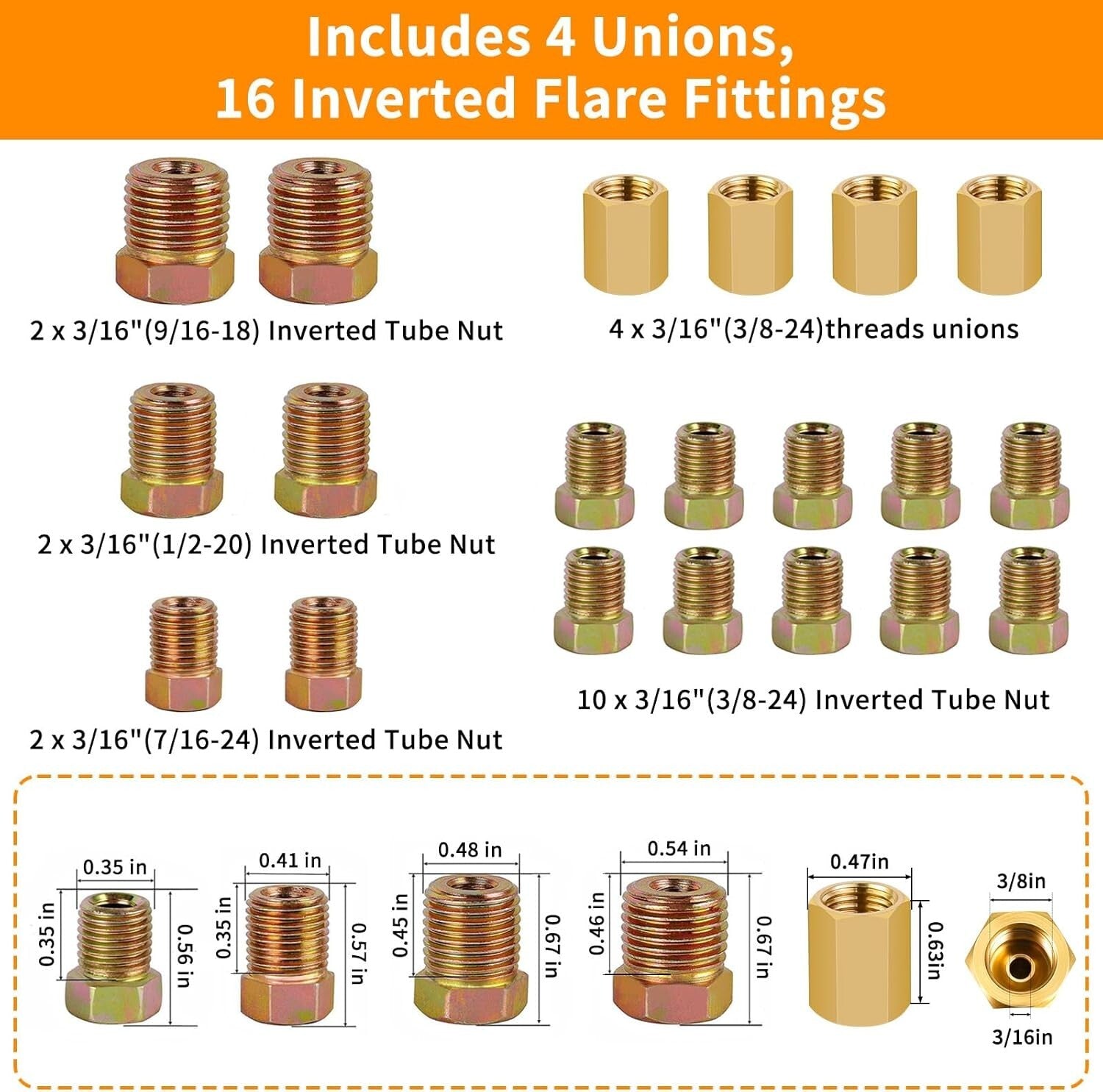 Durable 3/16" Brake Line Set with Flaring Tool & Complete Fittings Package