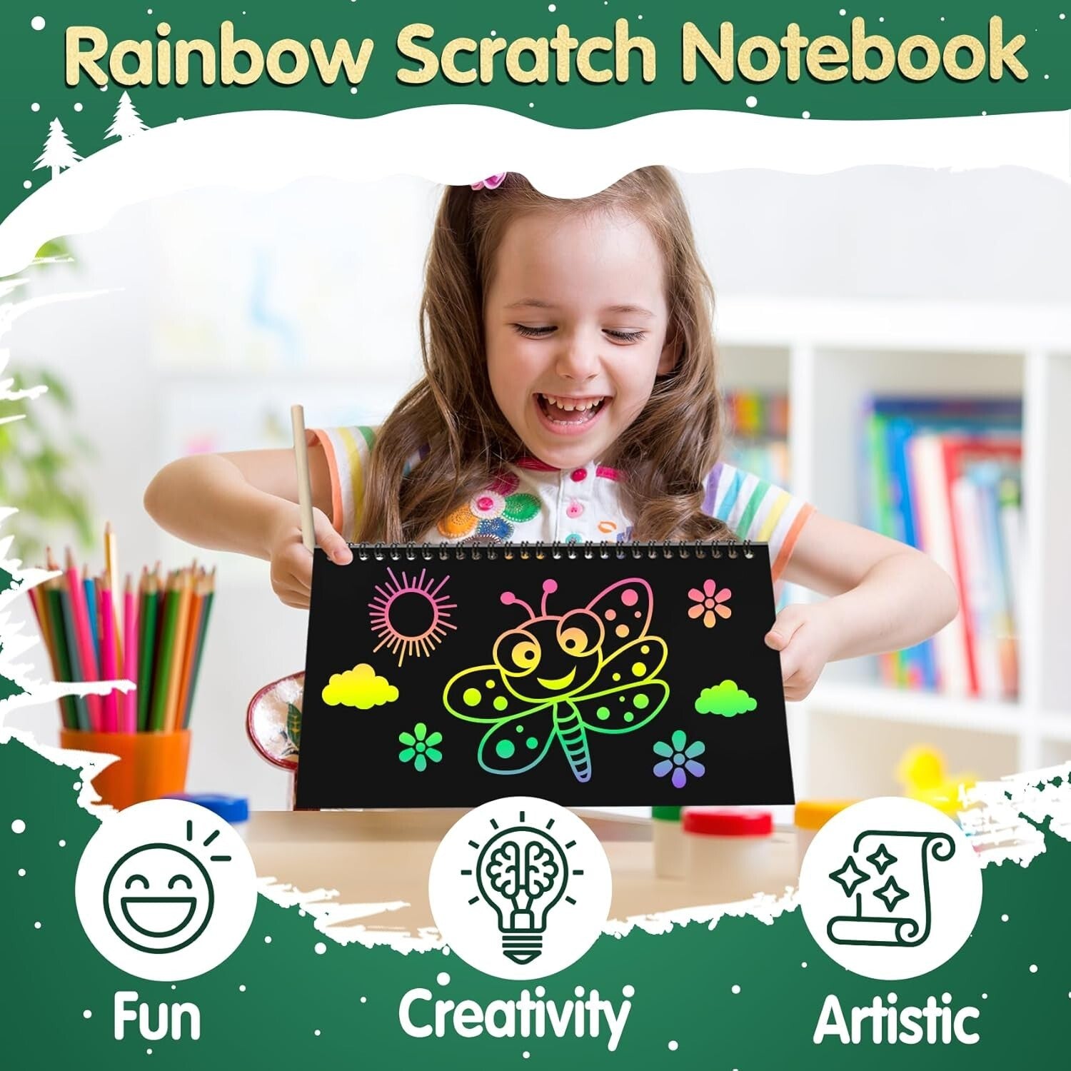 Fun Scratch Art Notebooks - 48 Pack Birthday Favors for Kids Ages 3-12