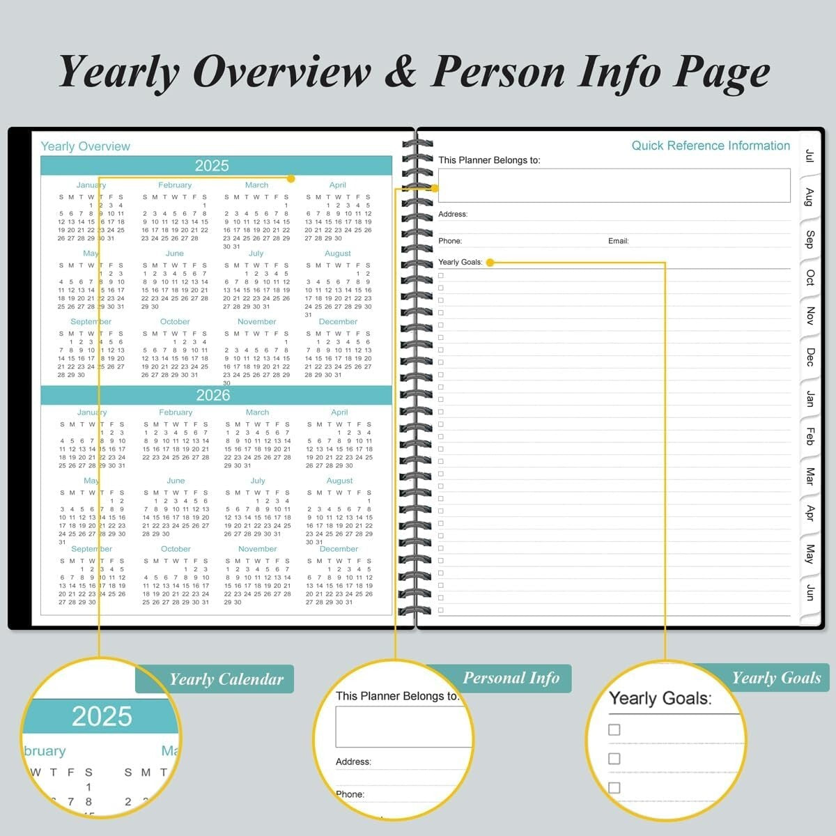 2025-2026 Daily Planner with Inner Pocket - Perfect for Organizing Your Year