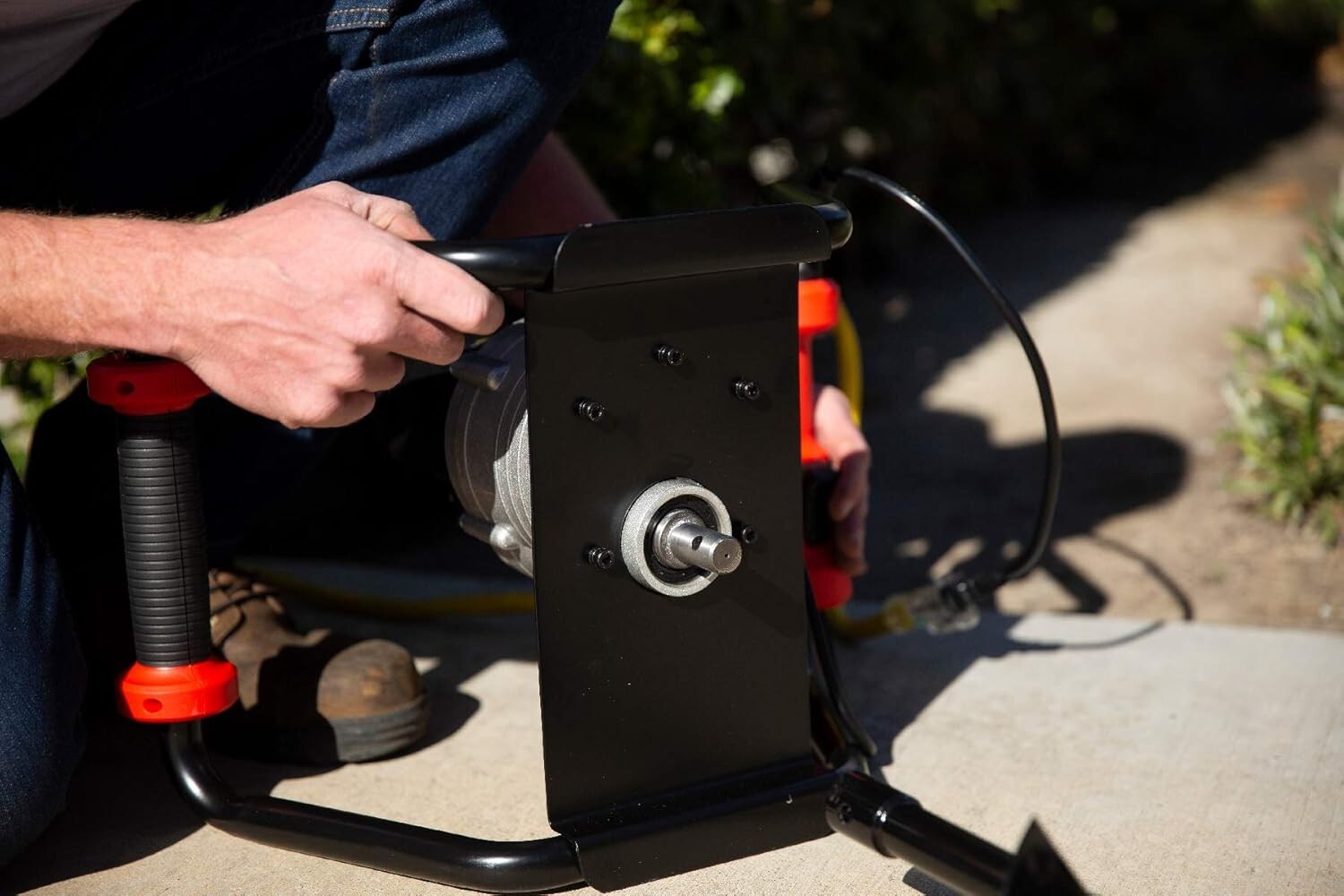 1500W Powerful Electric Post Hole Digger with Ergonomic Handles & Safety Lock