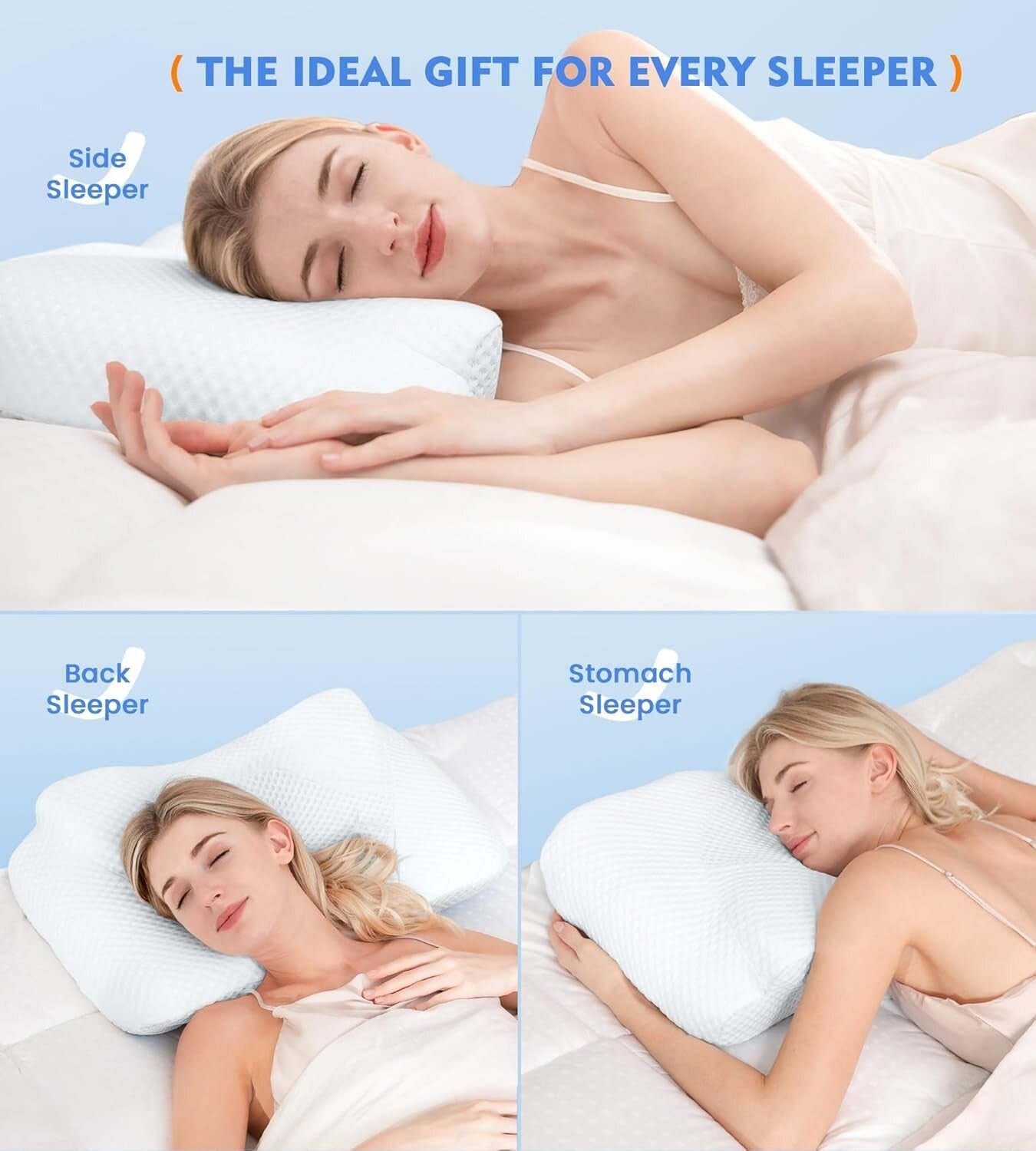 Adjustable Memory Foam Cervical Pillow - Ideal for Side, Back & Stomach Sleepers