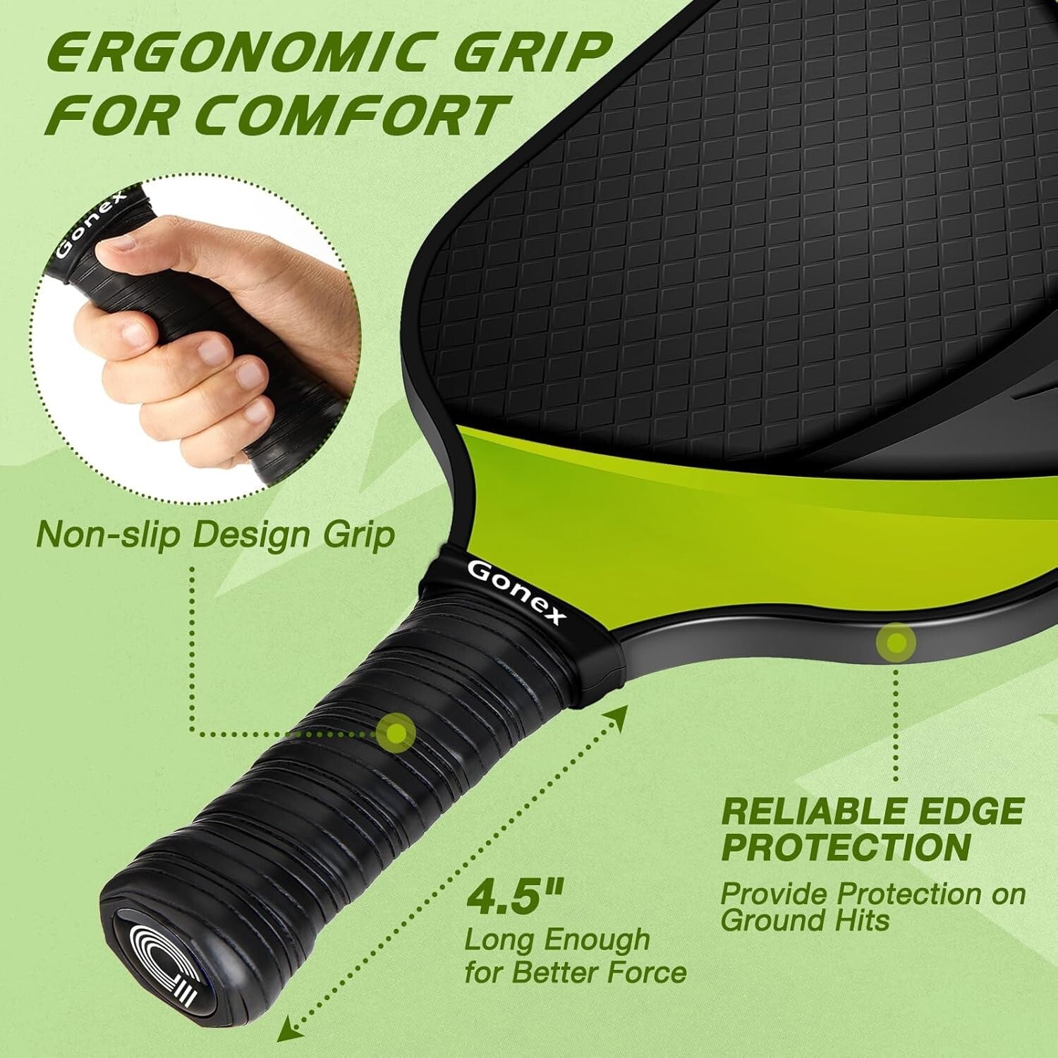 Durable USAPA Graphite Pickleball Set for All Skill Levels - 4 Paddles & Balls