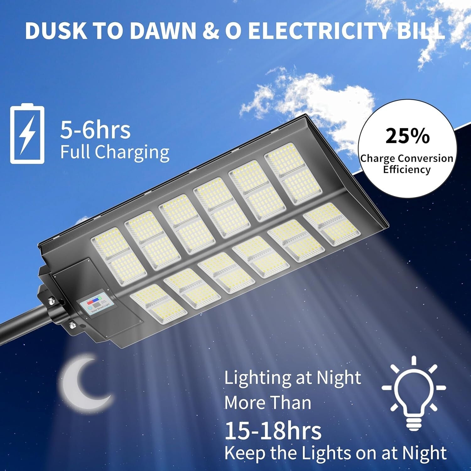 300000 Lumens Waterproof Solar Street Light Set – Motion Sensor Outdoor Lighting