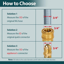 Load image into Gallery viewer, Sturdy 12' Natural Gas Hose, 1/2" ID, Quick Connect for Weber &amp; Patio Heaters