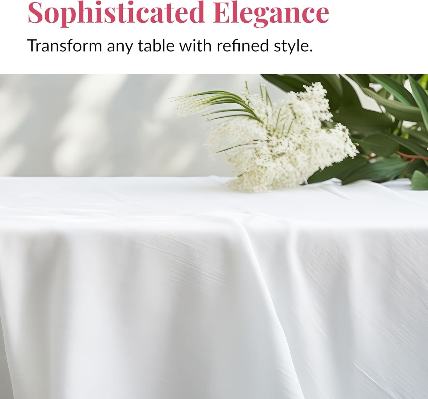 Elegant 48-Piece White Disposable Tablecloths 108x54 for Indoor & Outdoor Events