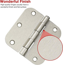 Load image into Gallery viewer, Rounded Satin Nickel 3.5'' Door Hinges - 36 Pack with Screws for Durable Use