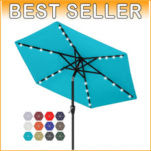Load image into Gallery viewer, Versatile 7.5FT Solar LED Umbrella - Durable, Stylish Shade for Outdoor Living