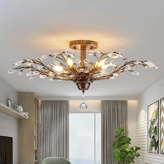 Modern Vintage 5-Light Crystal Chandelier - Perfect for Dining Room & Kitchen