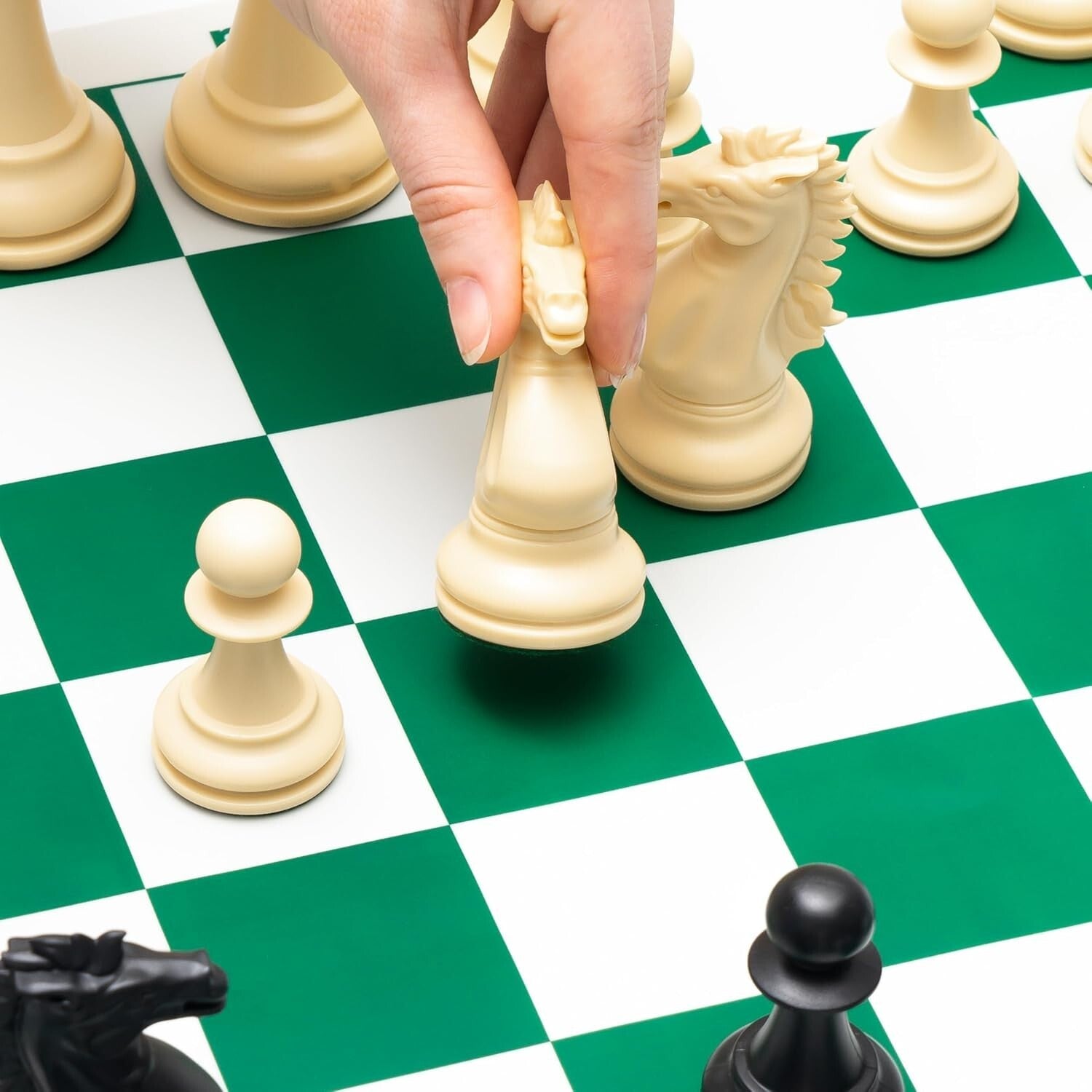 XL Quadruple Weighted Chess Set with Portable 20" Silicone Board - For All Ages