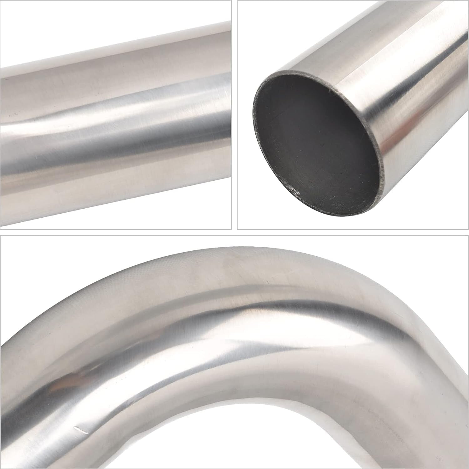 2.5" T304 Stainless Steel 90 Degree Mandrel Bend Exhaust Pipe - Pack of 2