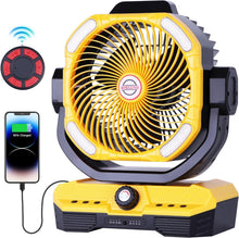 Load image into Gallery viewer, Large Oscillating Fan with Remote Control &amp; Super Bright LED - Ideal for Camping