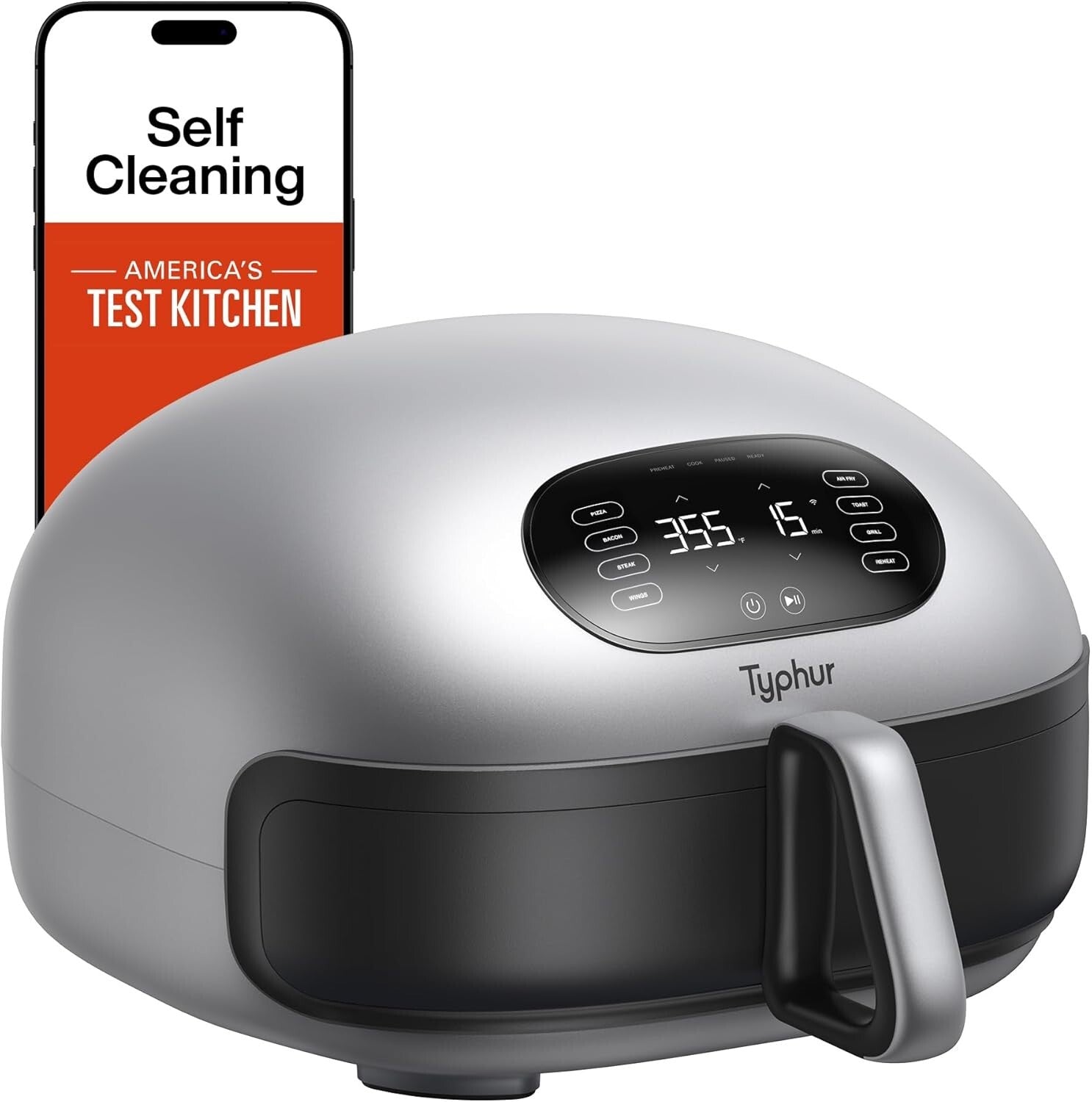 Dome 2 Smart Digital Air Fryer - 5.6 Quart, Self-Cleaning with Ceramic Coating