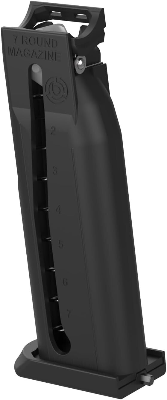 Durable 7-Round Black Polymer Magazine for Pistol Launchers - Lightweight Design