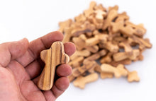 Load image into Gallery viewer, 50 Handcrafted Olive Wood Crosses from Bethlehem - Authentic Holy Land Gifts