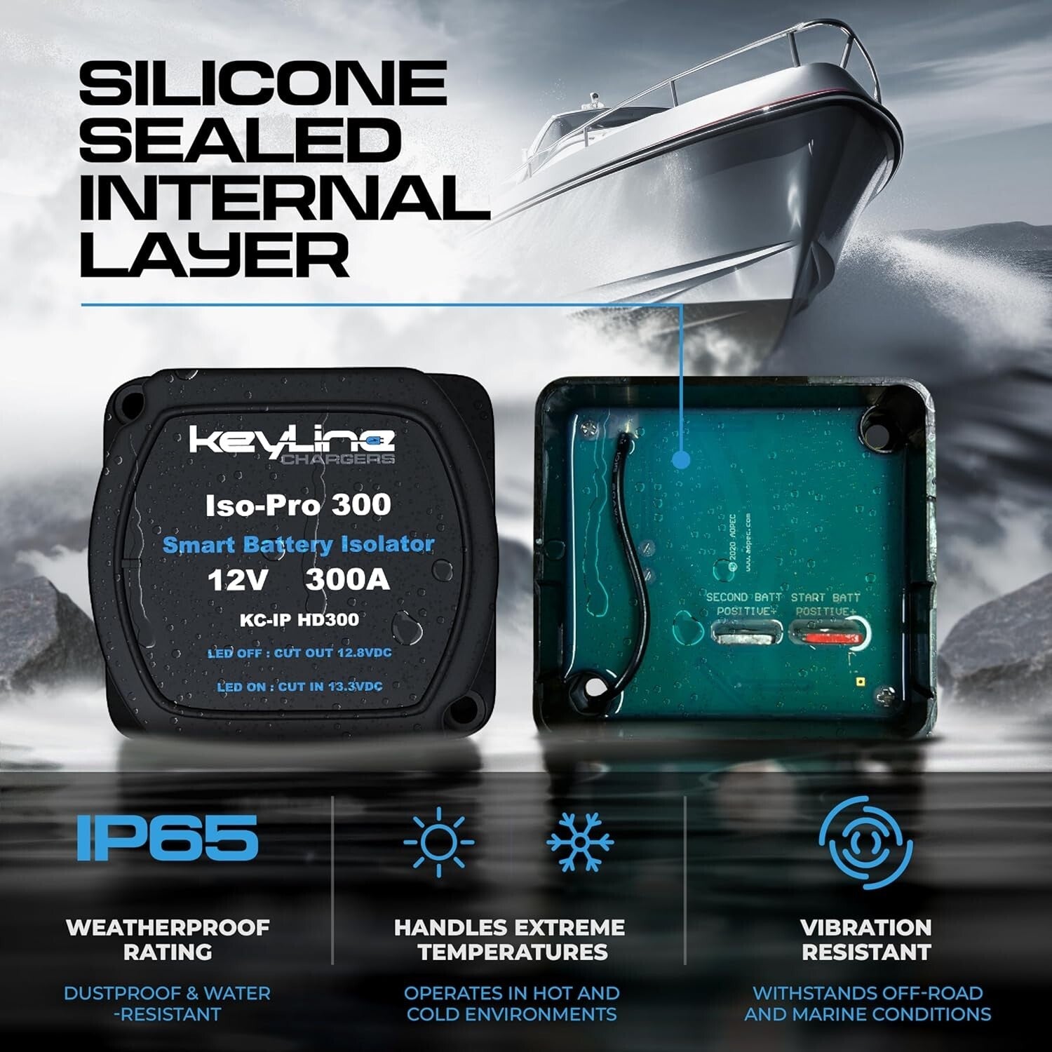 Premium IP65 Certified 300AMP Battery Isolator for High Capacity Dual Systems