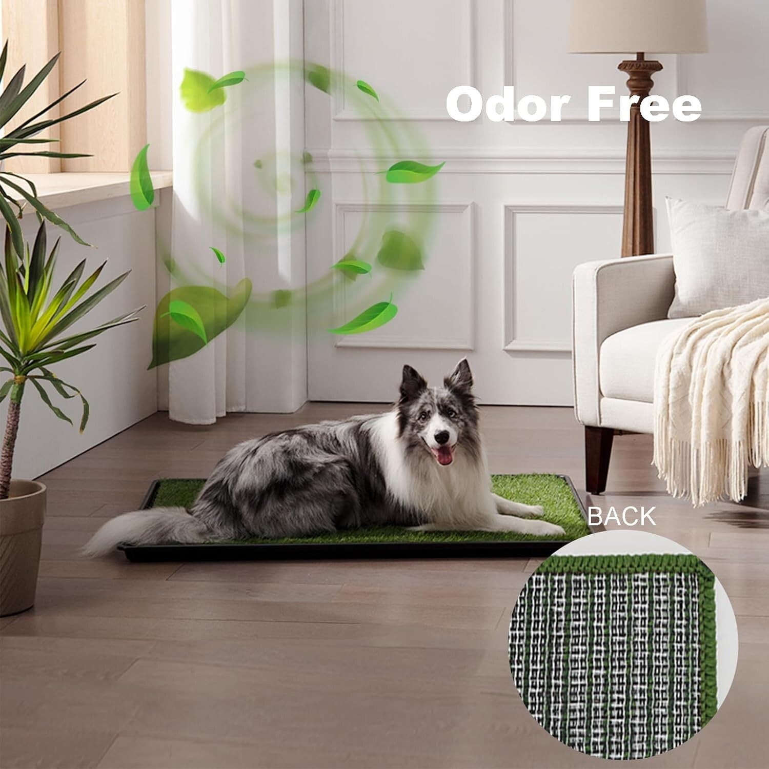 Spacious Indoor-Outdoor Dog Toilet: Ultra-Absorbent Grass Pad for Large Breeds
