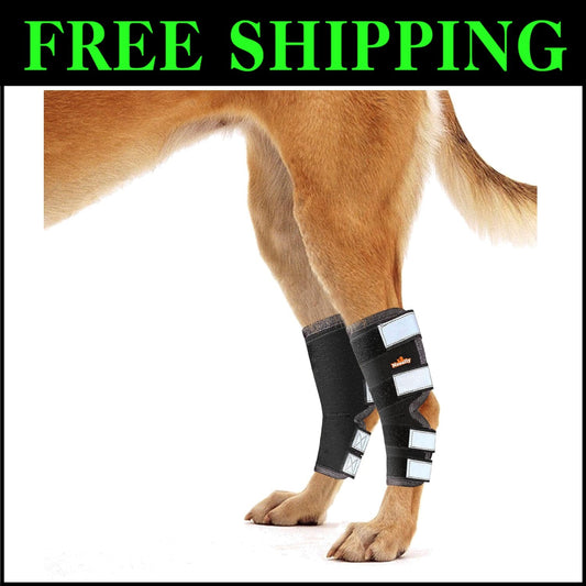 Breathable Neoprene Dog Hock Brace, ACL & CCL Support for Large Breeds, 1 Pair