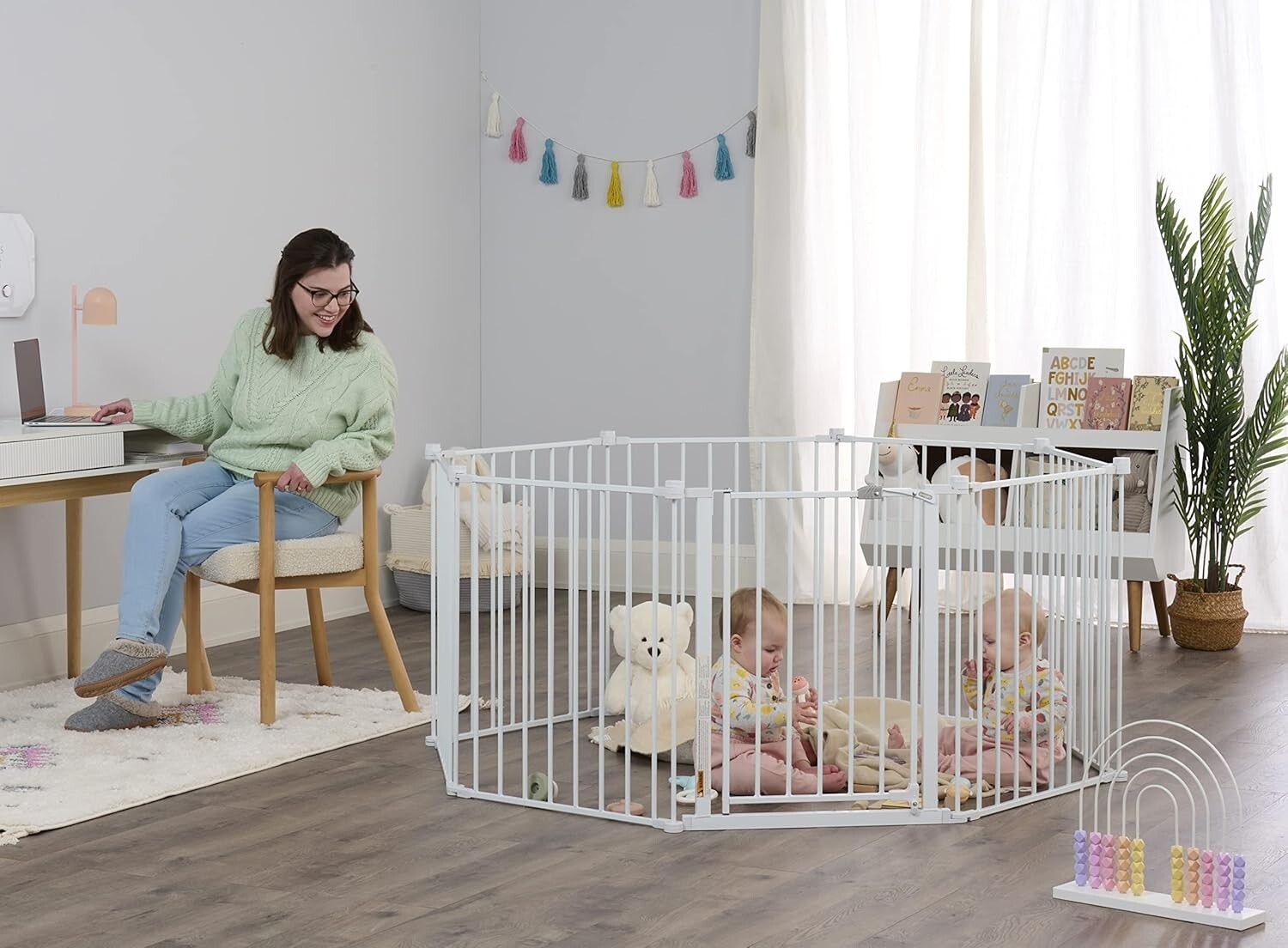 192-Inch Adjustable Baby Gate & Play Yard Combo - Flexible Safety Solution