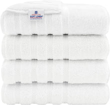 Load image into Gallery viewer, Luxury 4 Piece Bath Towel Set - 100% Cotton, 27x54" Super Absorbent White Towels