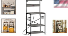 Load image into Gallery viewer, Innovative 4-Tier Kitchen Storage with Power Outlet &amp; Removable Shelf System
