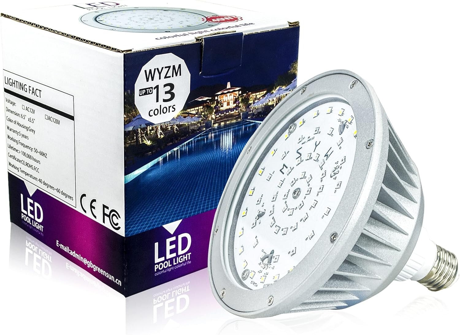 Durable Waterproof 40W 120V RGBW LED Pool Light for Stunning Underwater Effects