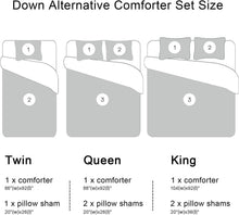 Load image into Gallery viewer, Stylish 3-Piece Black/White Plaid Comforter Set with Pillow Shams for Queen Beds