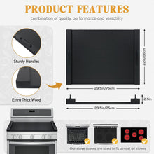 Load image into Gallery viewer, Elegant Bamboo Noodle Board Stove Cover with Handles – Space-Saving Design